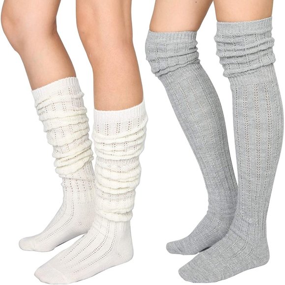 Over The Knee Slouch Socks Boot Socks Slouchy Socks Knee Socks 2 Pair - Picture 1 of 9
